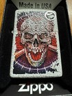 Zippo Lighter - Sugar Skull Design On White Textured Lighter - 49410 - New