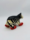 Vintage Takahashi Cat Coin Bank Black White Striped Red Sneaker Kliban Style