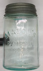 Mason s  Port Patent 1858 Aqua Pint Jar Machine Made W  Zinc Lid