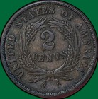 1865 Two Cent Piece Choice Extremely Fine Xf  Coin  35482