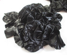 Handmade Black Satin Beaded Flower Appliques  - 67  Pieces 3 Different Sizes