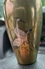 Japanese Meiji Mixed Metals Bronze Cabinet Vase - Signed