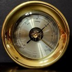 Vintage Brass Ships Bell Barometer West Germany Yacht Aneroid Works Compensated