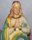 Vtg Rare Large Old Antique Chalk Mary Christmas Nativity Manger Scene Figurine