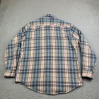 Vintage Sears Roebuck Flannel Shirt L Wool Blend 70s Flap Pockets Plaid
