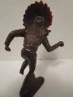 Louis Marx Dark Brown Indian Chief Large 6  Western Playset Plastic Figure 1960s