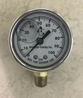 100 Psi Water Pressure Gauge 2  Dial Brass 1 4  Male Npt Well Pump Liquid Filled