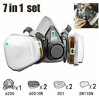 7 In 1 Gas Mask Half Face Respirator Paint Spray Chemical Facepiece Safety 6200