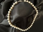 Vintage 16  Cultured Pearl Necklace- 14kw Gold Clasp- 40gm- 1982 Appraisal  2595