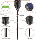 4pack 96led Waterproof Solar Tiki Torch Light Dancing Flickering Flame Lamps Usa