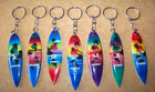 7 - Hawaii Souvenir Surfboard Wooden Key Rings C44228