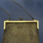Antique  Sterling Silver  Gold Wash 6 1 2  X 5  Mesh Purse  176g