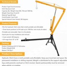 Hydraulic Pickup Truck Crane Hitch Mounted Crane 1000 Lbs 360   Swivel Hoist Lift