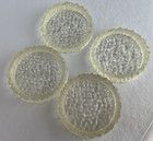 Coaster Set Of 4 Vintage Round Gold Lucite Acrylic