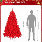 Alvantor 6ft Red Unlit Christmas Tree  800 Tips   Metal Stand