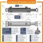 2 5x34 Hydraulic Cylinder-2 5  Bore 34  Stroke -welded Cross Tube Cylinder new 