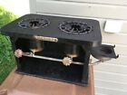   vintage Mcm E-z-est Way Mascot 2-burner Kerosene Stove 6 G  Parlor Camp Black