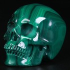 2 0  Malachite Carved Crystal Skull  Realistic  Crystal Healing