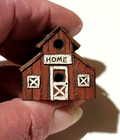 Handmade Wooden Dollhouse Decoration Vintage Barn Signed