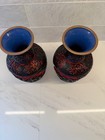 Pair Of Chinese Cinnabar Lacquer Vase Hand Carved Black   Red