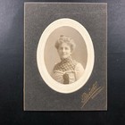 Beautiful Woman Victorian Antique Cabinet Card Real Photograph Awesome Dress Vtg
