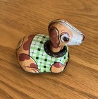 Vintage Working Friction  Toy Tin Litho Dog  Made In Japan