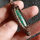 Tibetan Agate Hand Etched 9 Eye Brass Inlay Buddha Prayer Bead