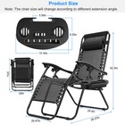 2 Sets Gravity Chairs Folding Patio Lounge Beach Outdoor Recliner With Side Tray