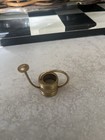 Vintage Dollhouse Heavy Brass Miniature Watering Can Flowers Gardening Pail Pot
