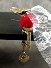 Solid Brass Sewing Bird Hemming Clamp Velvet Pin Cushion Third Hand Sewing Tool