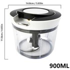 Manual Food Chopper - Portable Hand Pull String  Garlic Mincer  Onion Cutter Us
