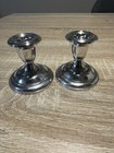 Vintage Pair Of Empire Sterling Silver Set Of 2 Weighted Candle Holders 3    Db