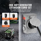 40 Ft 30 Amp Generator Cord And Power Inlet Box Nema L14-30p l14-30r Stw