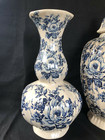 Set Of Vintage   Antique Vases Beautiful Decorated With Flowers