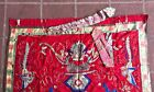 Antique 4  0  X 5  0  Silk Asian Wedding Cape With Sash