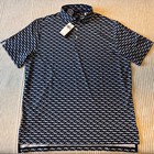 Rlx Ralph Lauren Mens Golf Polo Size L Navy Blue Vintage Car Aop Print Nwt  110
