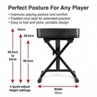 Rjkbb100 Adjustable Padded Piano Bench Keyboard Stool Music Chair Seat