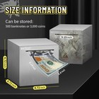 Piggy Bank Coin Cash Saving Metal Box Deposit Money Bank Safe Cube Storage Steel