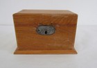 Antique Wooden Sewing Box Chest Clark   s Ont Advertising Hinged Lid 1880s