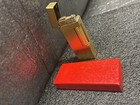 Dunhill Gold Tone Textured Rectangular Lighter W  Red Dunhill Box