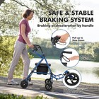 2-in-1 Rollator  transport Chair Folding Wheelchair Walker Combo W  Hand Brakes