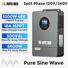 5 5kw Solar Hybrid Inverter 48v Dc-120v 220v Ac Split Phase Off-grid Pure Sine