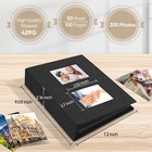 Black Linen 4x6 Photo Album  200 Pockets  Slip-in Design  Protects Photos