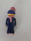 Playmobil Figure Victorian Woman Dark Blue Dress Pink Scarf