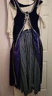 Medieval Renaissance Royal Blue 3 Piece Velvet Dress W lace-up Front M l Cosplay