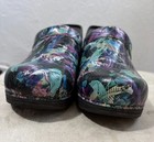 Dansko Womens Lt Pro Tooled Watercolor Lightweight Clogs Size Us 9 eu 39 Euc