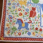Baby Quilt Comforter Blanket Vintage Abc Alphabet Have A Happy Day Animals Soft
