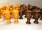 Ceramic Oversized 32 Tudor Elizabethan Era Chess Pieces Figurine Golden Age 5 5 