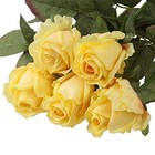 Artificial Realistic Roses Flowers 24  Real Touch Silk Roses Bouquet Yellow