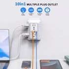 6 Outlet Extender Surge Protector Multi Plug Wall Adapter Usb Charger Ports Us
